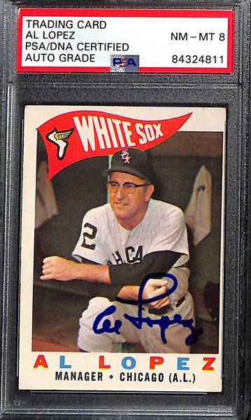 (5) Signed Vintage HOFer Baseball Cards - 1960 Lopez,  1955 Reese, 1964 & 1968 B. Robinson, 1972 Mays