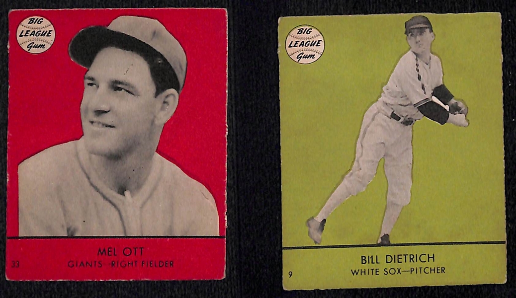 (21) Rare 1941 Goudey Big League Gum Cards w. Mel Ott, Dietrich, (2) Case, Fletcher, +