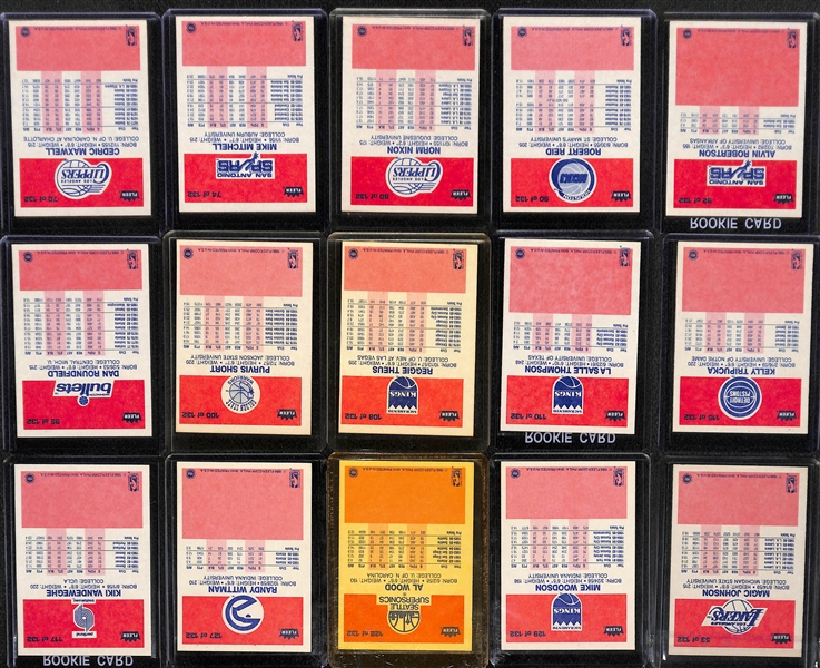 Lot of (24) 1986 Fleer Basketball Cards Including Magic Johnson