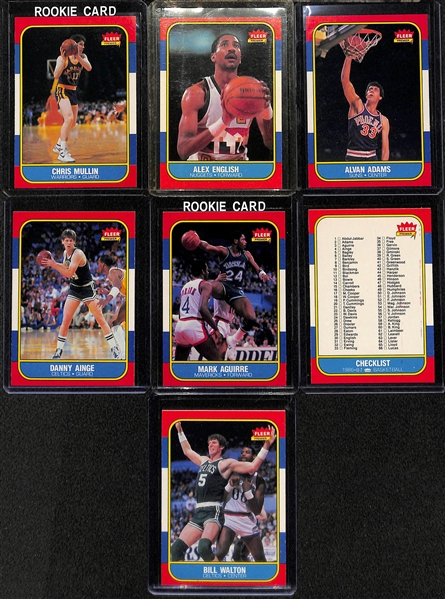 Lot of (34) 1986 Fleer Basketball Cards Including Chris Mullin Rookie