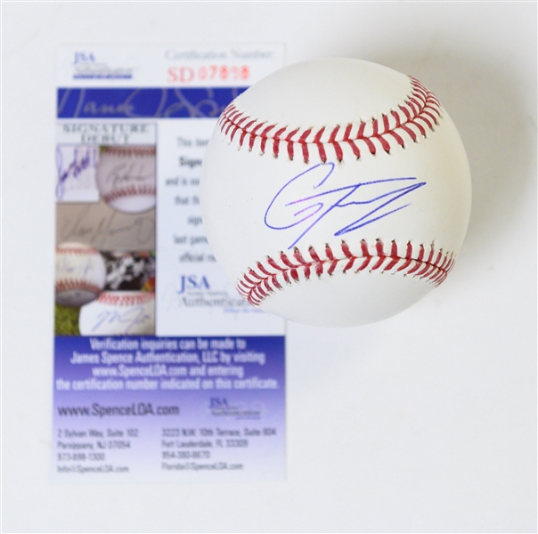 Glyber Torres Autographed Baseball w/ JSA Certification 