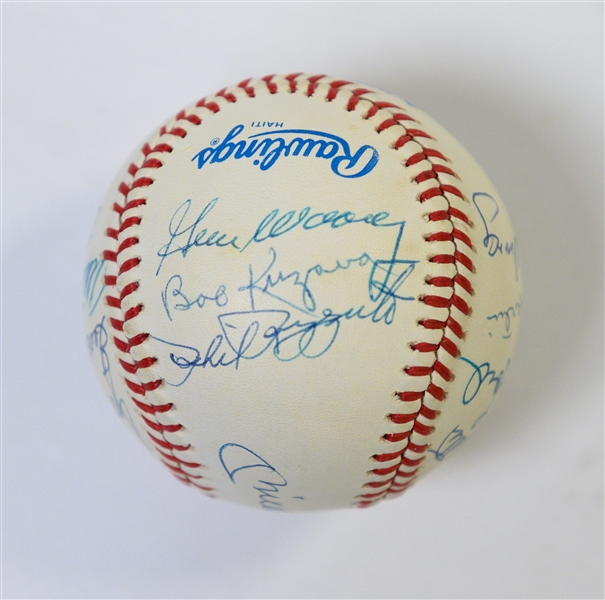 1953 New York Yankees Autographed Baseball Signed by 17 w. Mantle, Berra, Ford, Martin (JSA Auction Letter) 