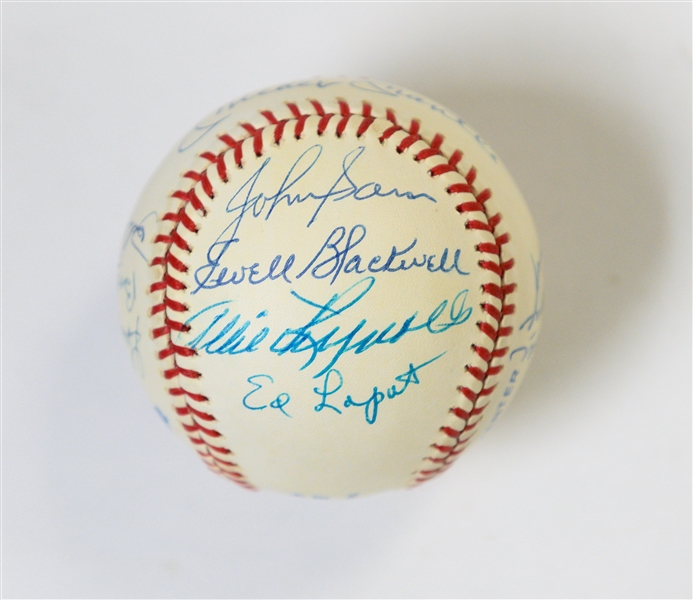 1953 New York Yankees Autographed Baseball Signed by 17 w. Mantle, Berra, Ford, Martin (JSA Auction Letter) 