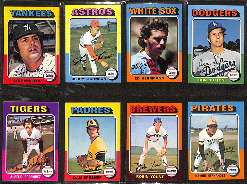 1975 Topps Baseball Complete set of 660 Cards Featuring George Brett Rookie PSA 7