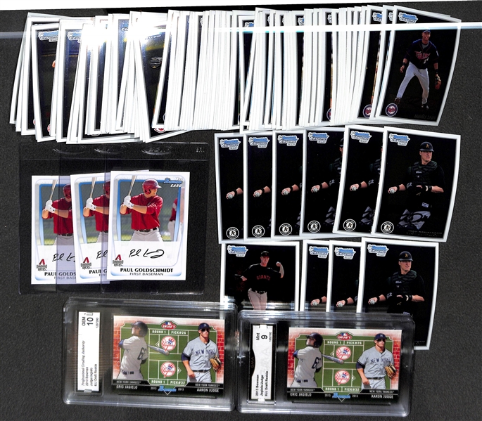 Lot of (120+) 2010/2011/2013 Bowman Baseball Rookies Featuring Goldschmidt Autographs, Gary Sanchez, Judge