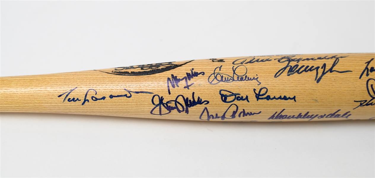Louisville Slugger Baseball Bat Signed by 26 Members of the Yankees and Dodgers Inc. Berra, Rizzuto (JSA Sticker)