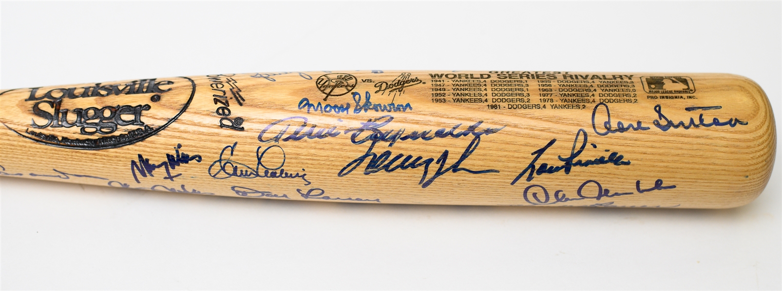 Louisville Slugger Baseball Bat Signed by 26 Members of the Yankees and Dodgers Inc. Berra, Rizzuto (JSA Sticker)