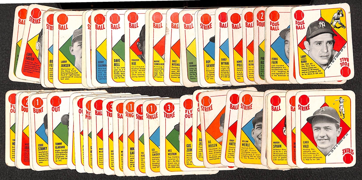 1951 Topps Redback Complete Set of 52 Cards + (2) Variations