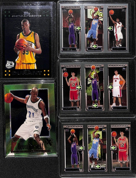 Lot of (18) Early 2000s Basketball Stars Featuring Lebron James and Kevin Durant Rookie Cards
