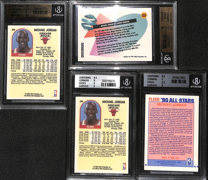 Lot of (4) Early 1990s Graded Michael Jordan Cards
