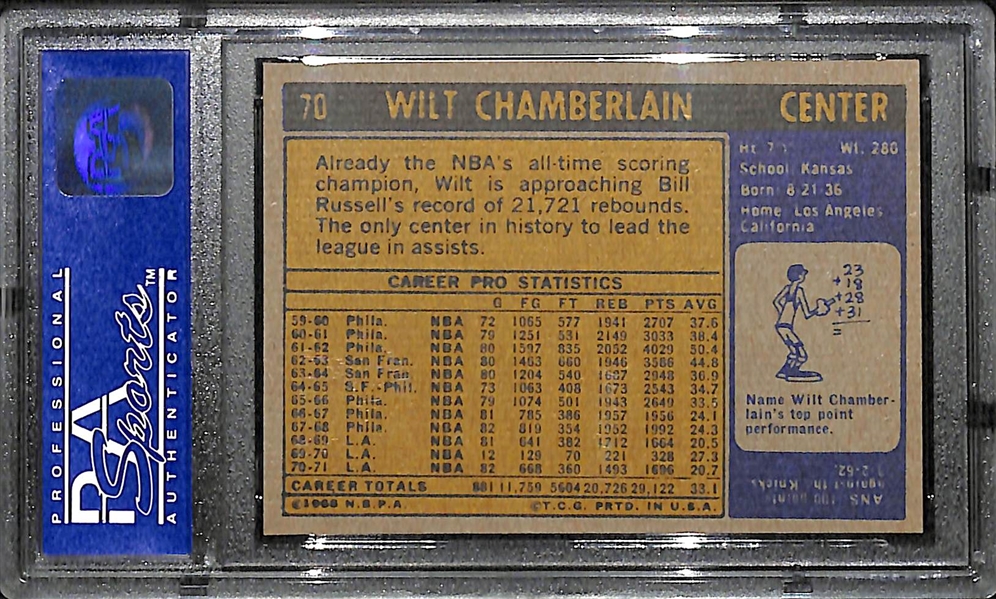 1971 Topps Wilt Chamberlain Graded PSA 8 NM-MT