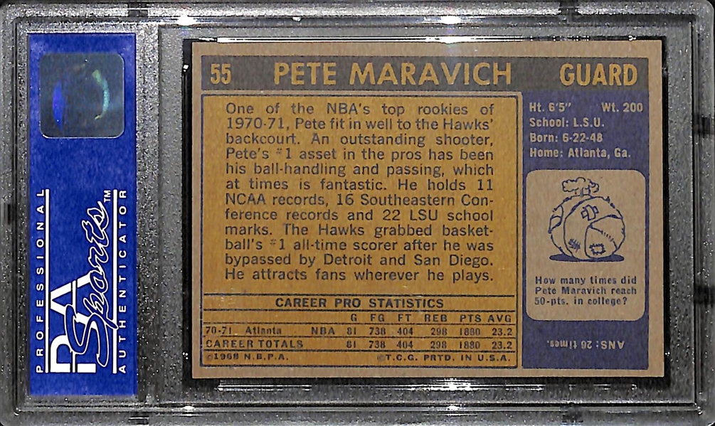 1971 Topps Pete Maravich Graded PSA 8 NM-MT