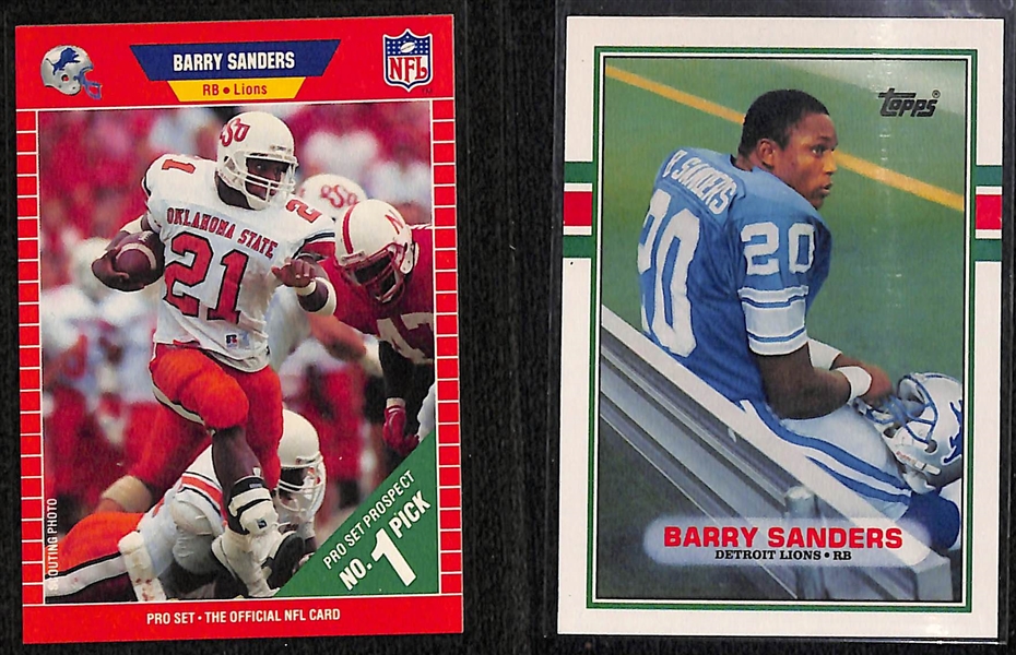 (14) Football Legends Rookie Cards Including Barry Sanders, Lawrence Taylor, Emmitt Smith 