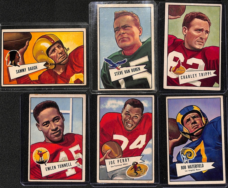 Lot of (64) Different 1952 Bowman Large Football Cards w. Sammy Baugh