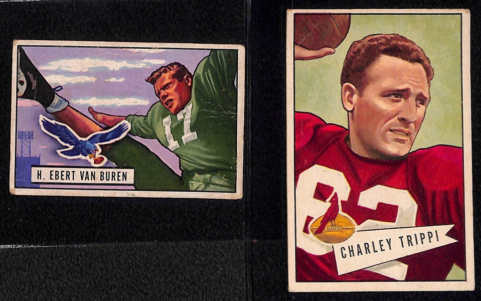 Lot of (6) 1950, (5) 1951, and (39) 1952 Large Bowman Football Cards w. 1950 Steve Van Buren