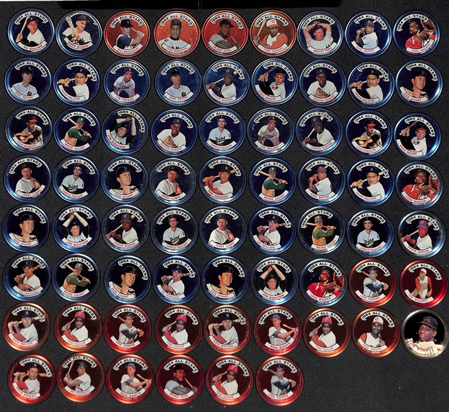 65 Assorted 1964 Topps All Star Coins w. Al Kaline
