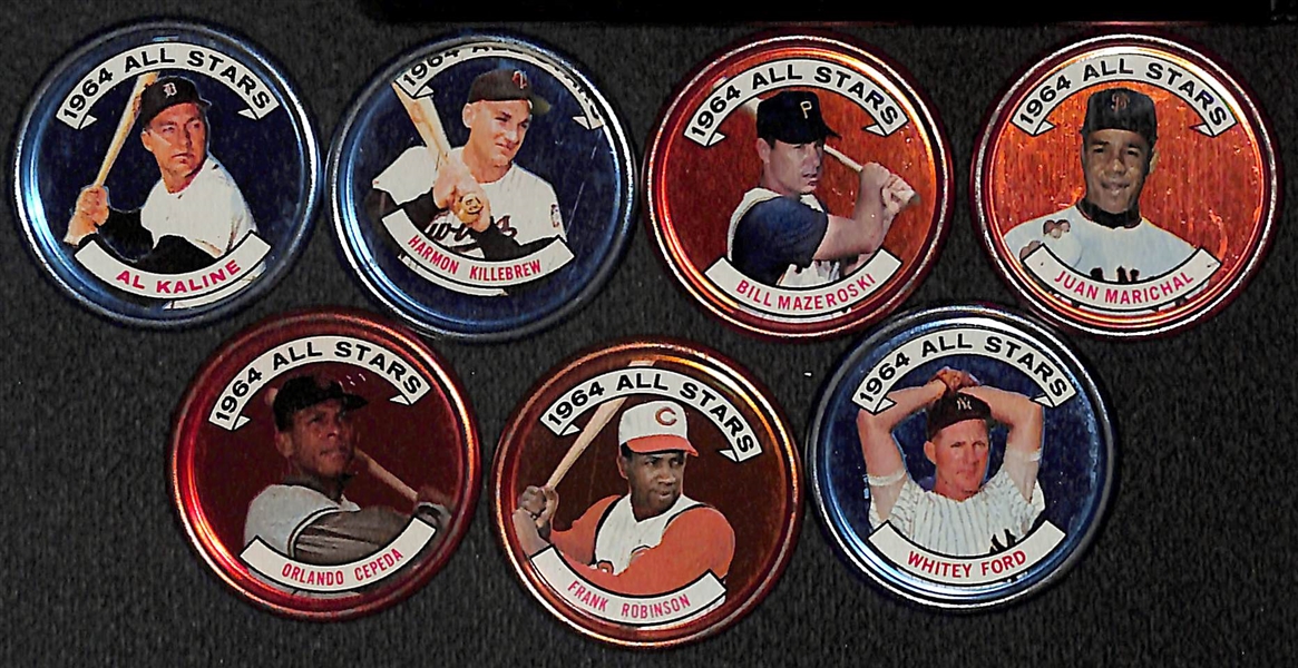 65 Assorted 1964 Topps All Star Coins w. Al Kaline
