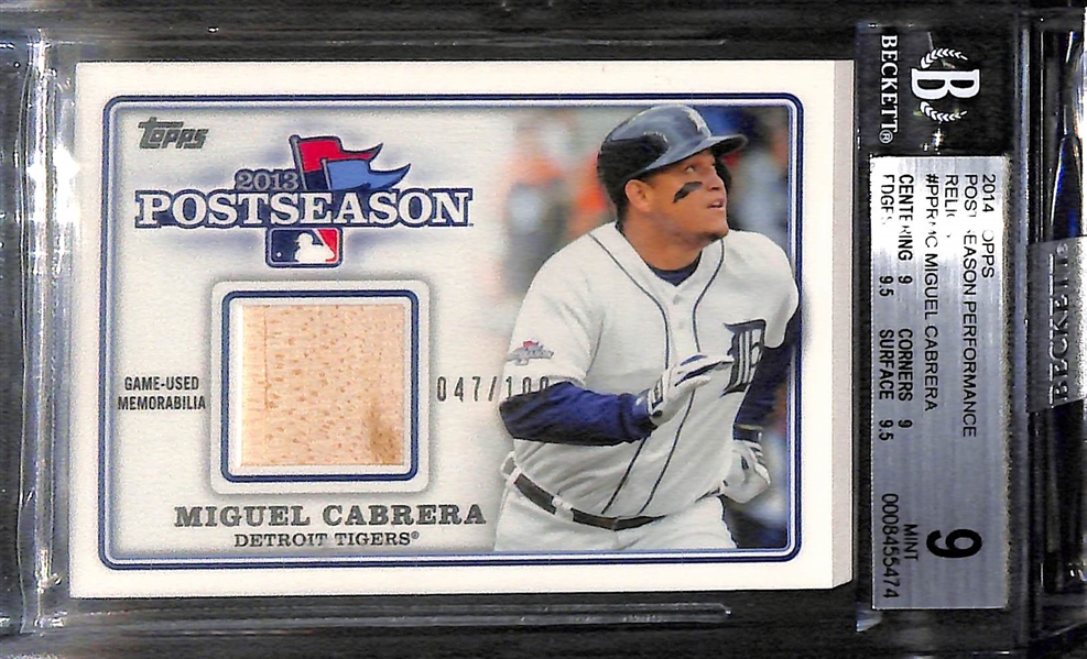 (3) BGS Graded Miguel Cabrera Rare Short Print Autographs and Relic Cards