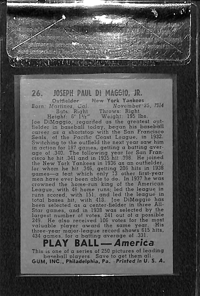 1939 Play Ball Joe DiMaggio Graded 4 By Beckett Raw Card Review