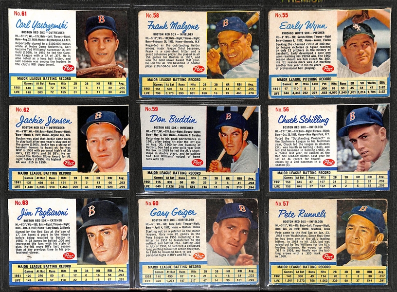 1962 Post Complete Baseball Card Set of 200 Cards w. Mickey Mantle