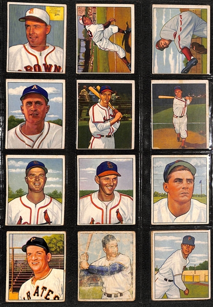 Lot of (36) 1950, (25) 1951, & (72) Assorted 1952 Bowman Baseball Cards w. 1952 Roy Campanella 