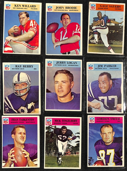 Approximately (300) 1965-1973 Topps & Philadelphia Football Cards w. 1966 Philadelphia Tarkenton & Sayers (VG)