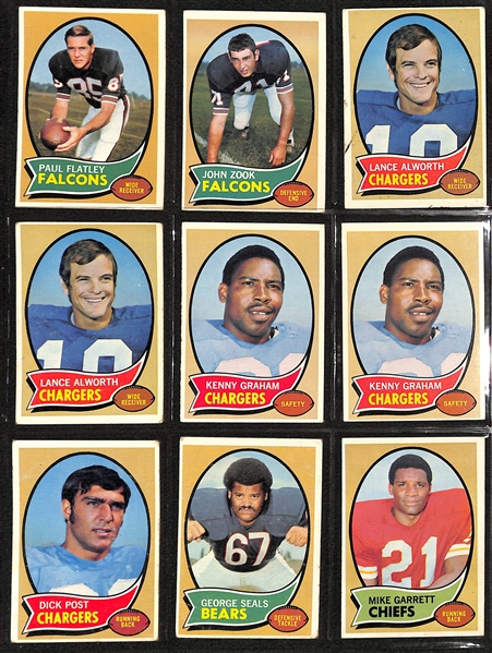 Approximately (300) 1965-1973 Topps & Philadelphia Football Cards w. 1966 Philadelphia Tarkenton & Sayers (VG)