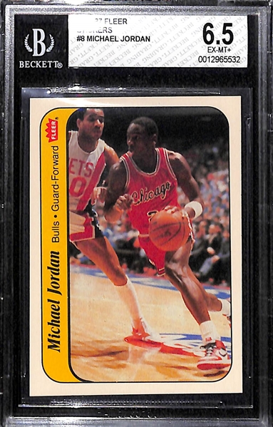 1986-87 Fleer Michael Jordan Rookie Sticker #8 Graded BGS 6.5