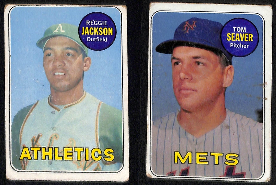(4) 1969 Topps Low Grade Baseball Inc. (2) Mickey Mantle, Reggie Jackson, and Tom Seaver 