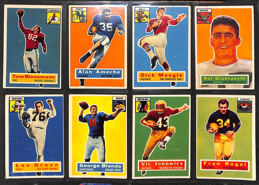  1956 Topps Complete Football Set of 120 Cards w. Norm Van Brocklin
