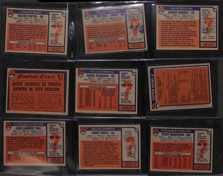 1976 Topps Football Complete Set Featuring Walter Payton Rookie
