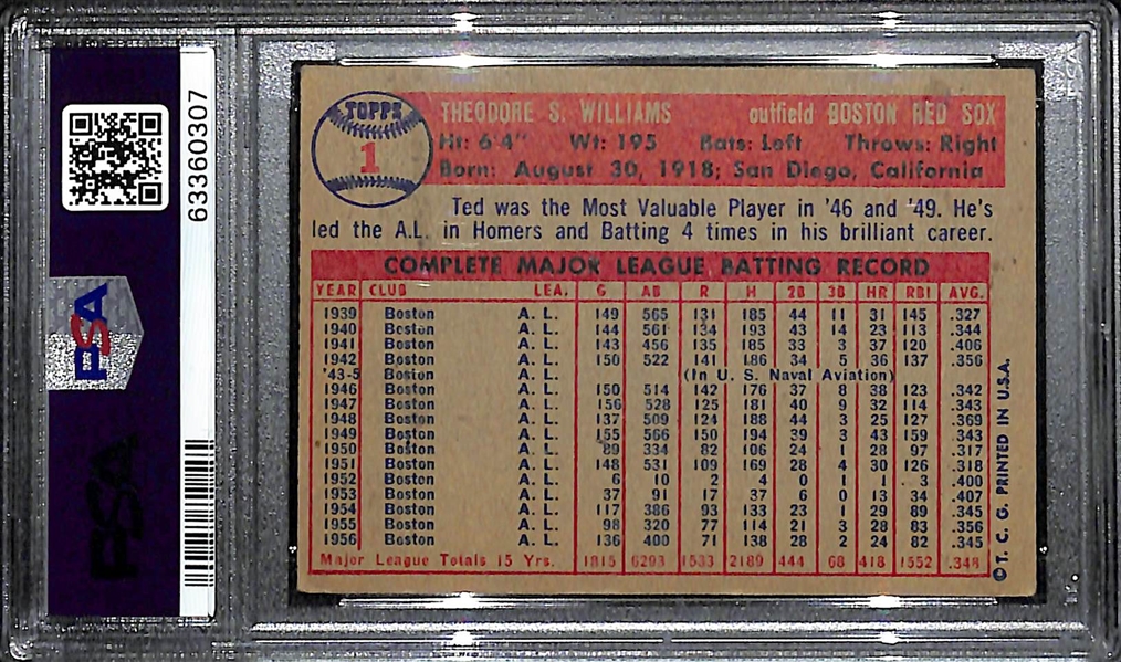 1957 Topps Ted Williams #1 Graded PSA 3