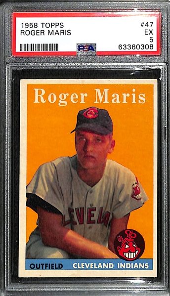 1958 Topps Roger Maris Rookie Card #47 Graded PSA 5 EX