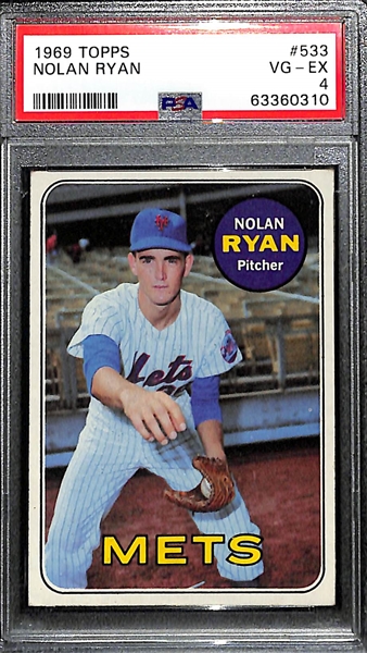 1969 Topps Nolan Ryan #533 (2nd Year) Graded PSA 4