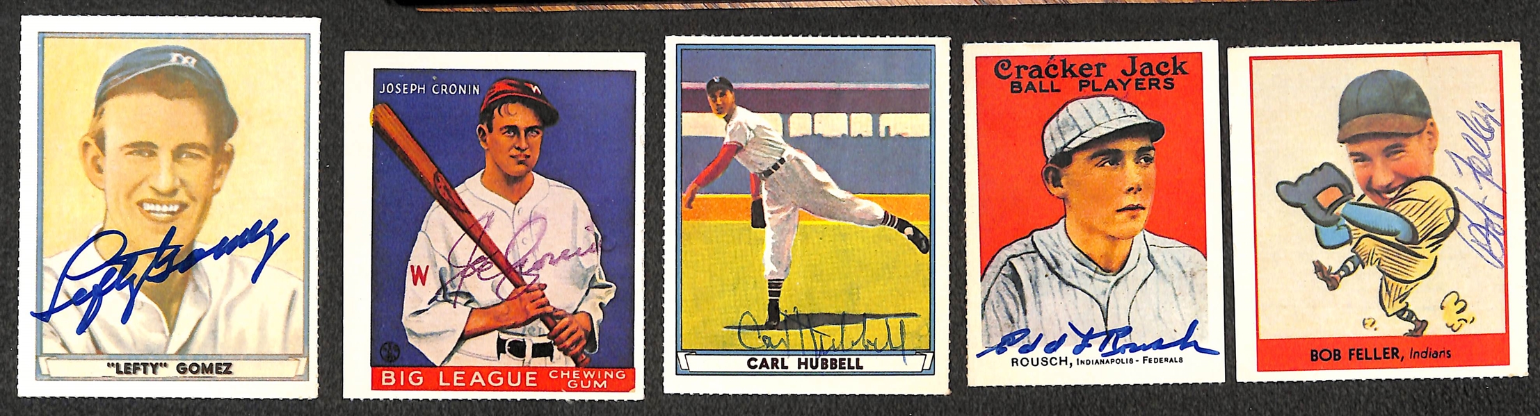 (15) Autographed Reprint Baseball Cards & (4) 1968 R.G. Laughlin Mostly HOF Autographed Cards (JSA Auction Letter)