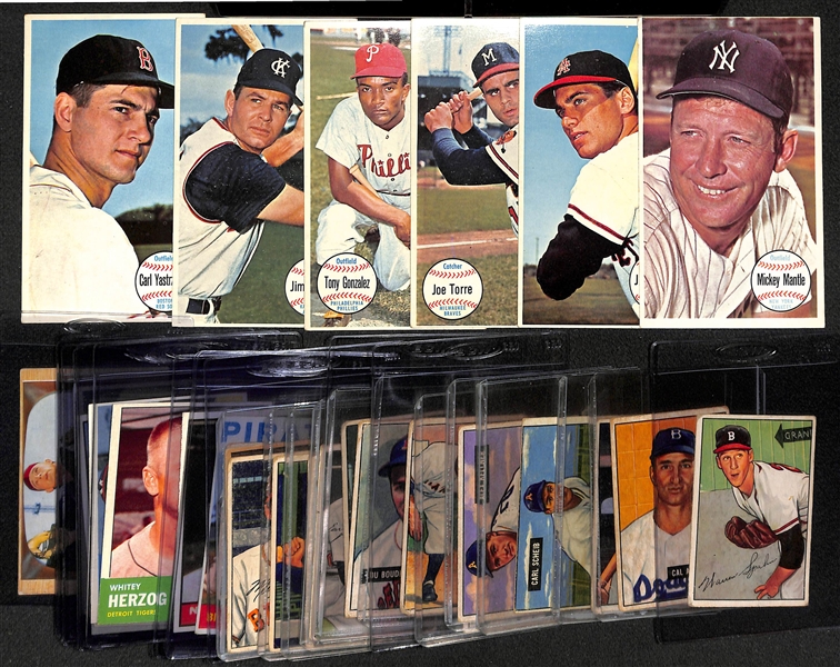 Lot of (32) Early 1950s-1960s Baseball Cards w. Mantle, Spahn