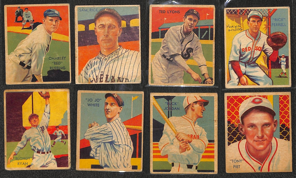 Lot of (8) 1935 Diamond Stars Cards w. Red Ruffing