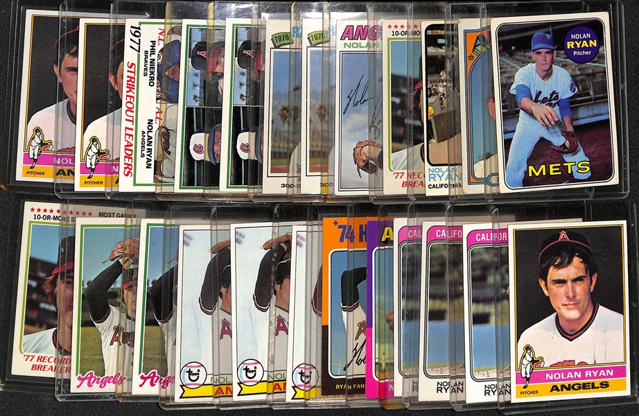 Lot of (24) 1960s and 1970s Nolan Ryan Cards