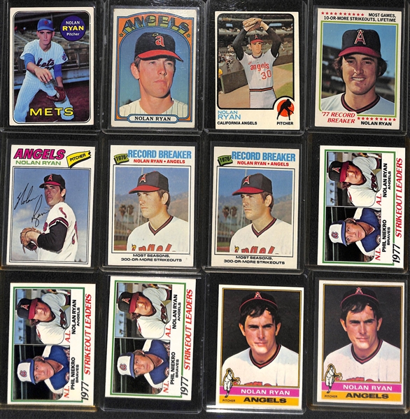 Lot of (24) 1960s and 1970s Nolan Ryan Cards