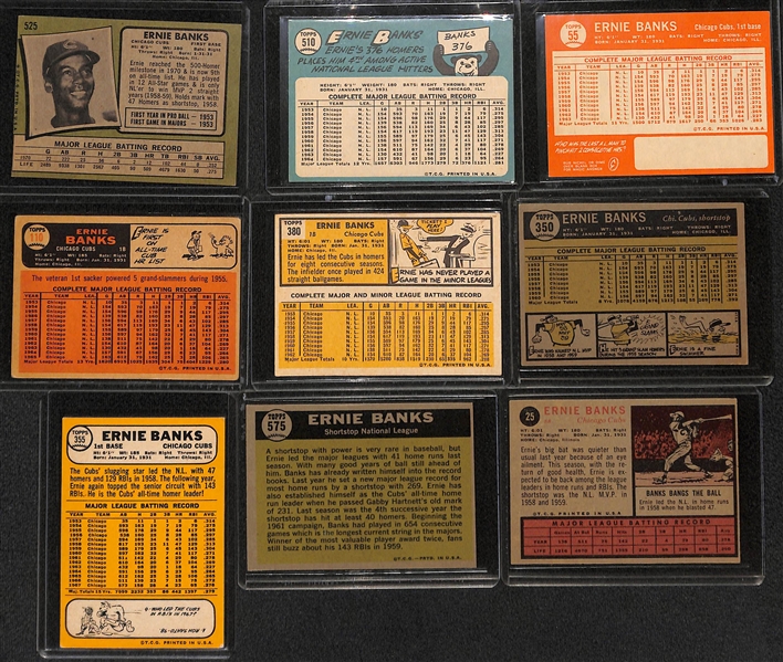 Lot of (17) 1950s-1970s Ernie Banks Cards