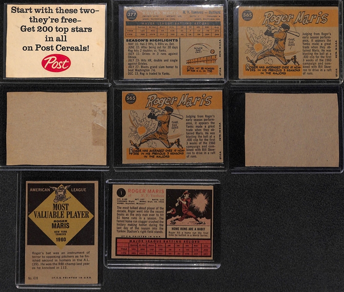 Lot of (17) 1950's-1960s Roger Maris Cards