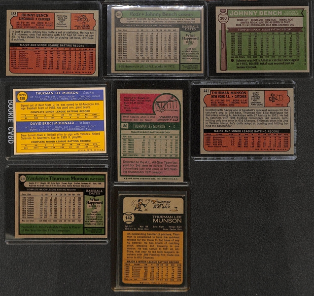 (70) 1970's Baseball Cards With Reggie Jackson, Thurman Munson and Johnny Bench