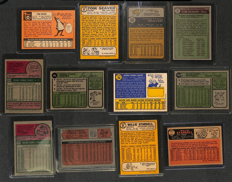 Lot of 90+ 1960s-1970s Vintage Baseball Cards Including Tom Seaver, Willie Stargell and Rod Carew