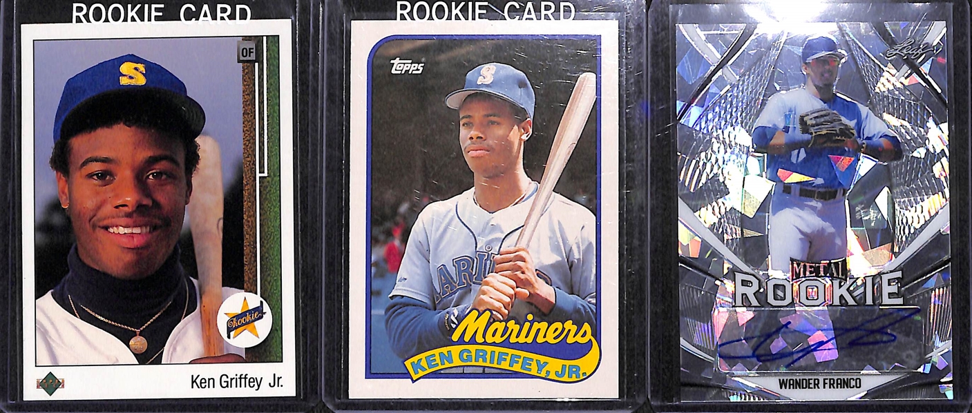 Lot of (10) Baseball Rookie, Stars and Insert Lot Featuring Ken Griffey Jr., Wander Franco, Ted Williams