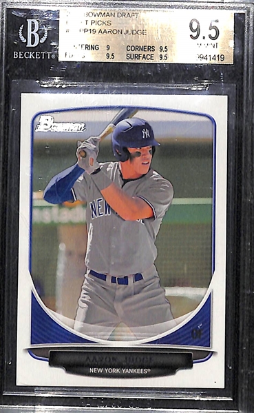 Lot of (24) Baseball Rookie and Star Cards Featuring Aaron Judge Graded 9.5, Fernando Tatis Jr., and Many More 