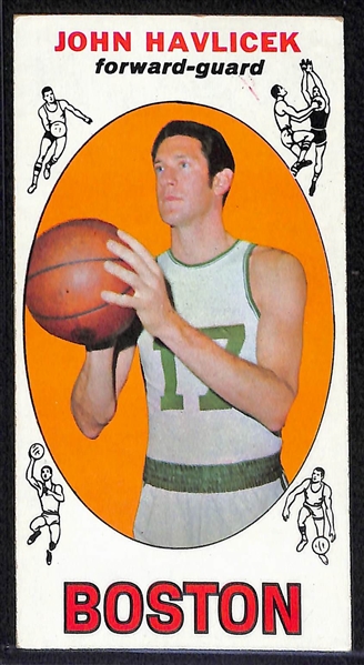 1969 Topps John Havlicek & (2) Shaquille O'Neal Rookie card lot with Bob Cousy Autograph