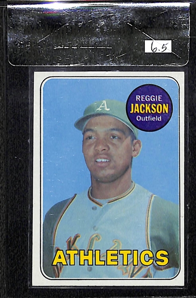 1969 Topps # 260 Reggie Jackson Rookie Graded 6.5 by Beckett Raw Card Review