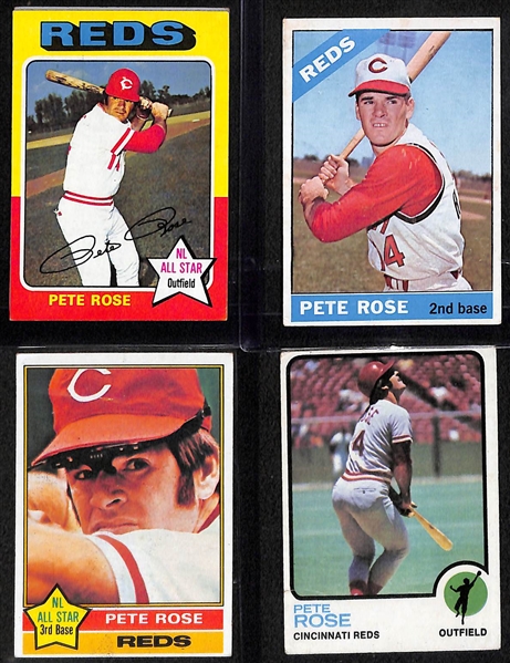 Lot of (28) Mostly 60s Baseball Star and Rookie Cards w. Rose, Mays, Clemente, Banks, Koufax
