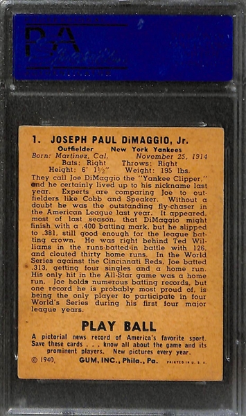 1940 Play Ball Joe DiMaggio PSA 5