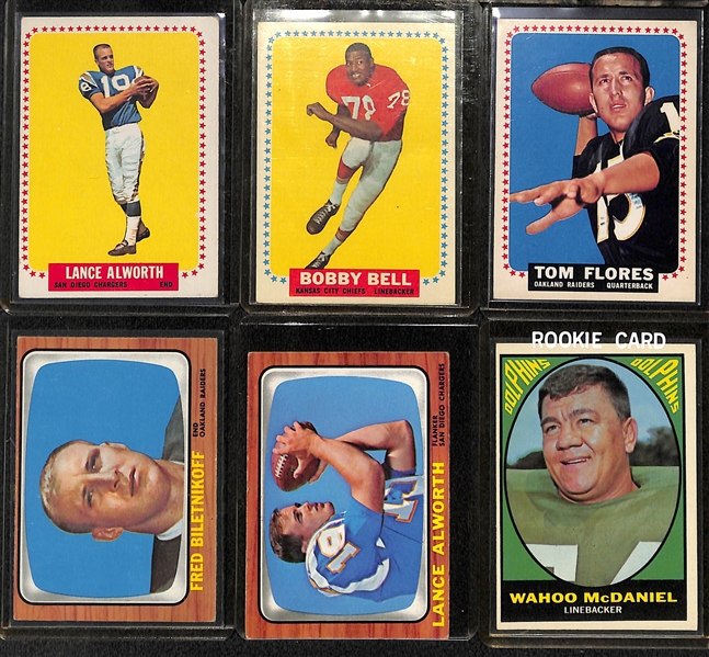 (125+) 1964, 1966, & 1967 Topps Football Cards w. 1964 Lance Alworth & 1967 Wahoo McDaniel RC